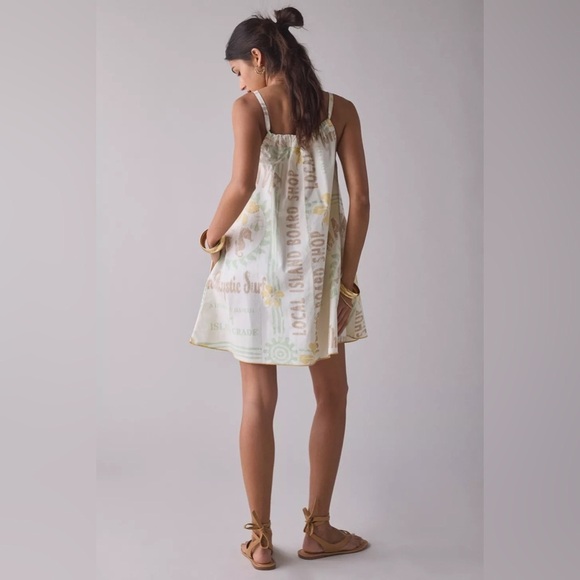 ๐ Urban Outfitters, BDG Eva Tie-Front Ruched Strap Trapeze Mini Dress NWT - Picture 2 of 6